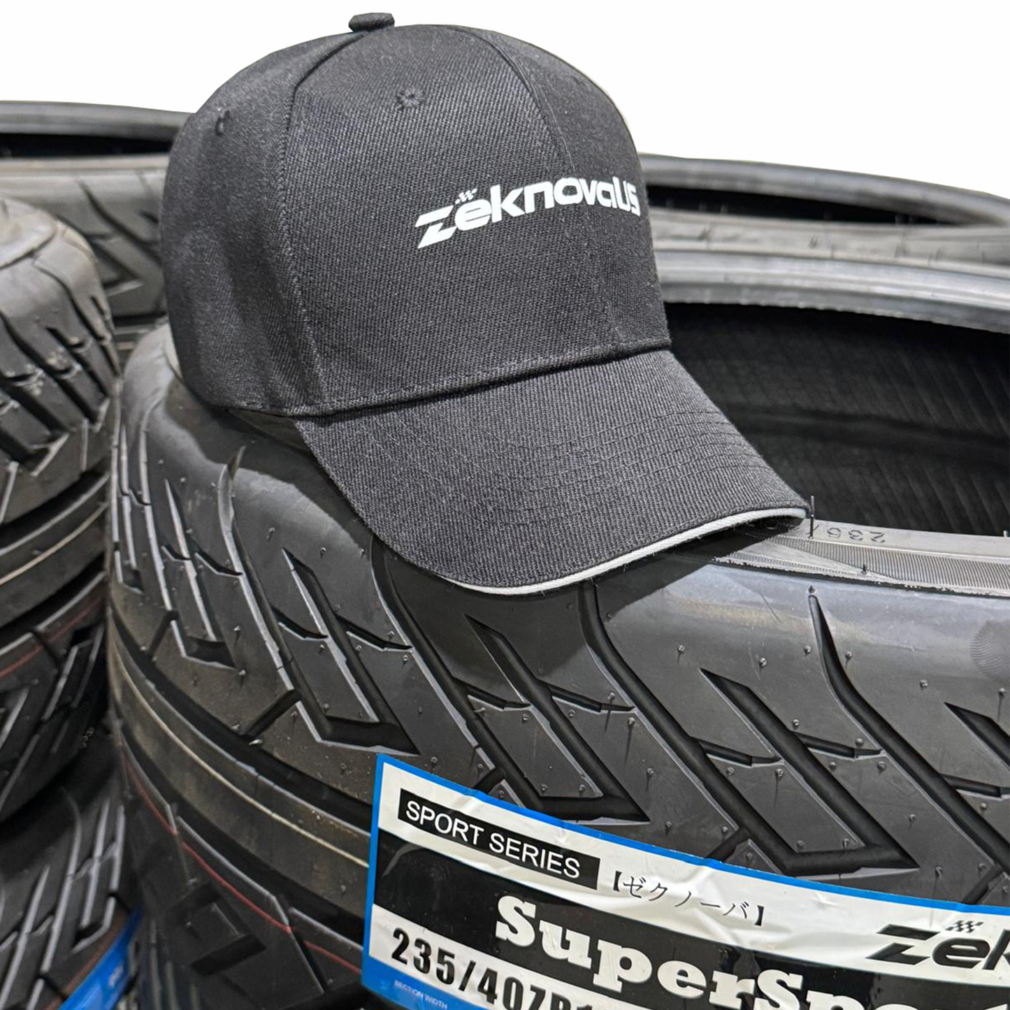 Black ZeknovaUS Hat w/ WhiteFront Brim