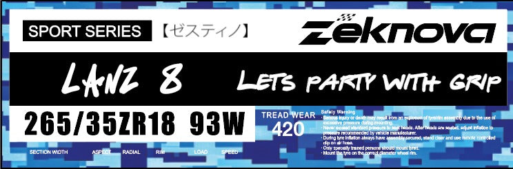 Zeknova LANZ 8 420TW Party Tire $110 Shipped Use code LANZ8RS at checkout